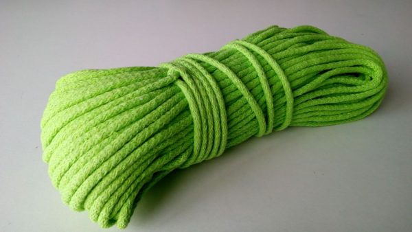 Bavlnena snurka okruhla 5mm zelena