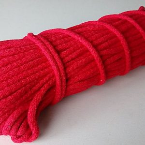 Bavlnena snurka okruhla 6mm cervena
